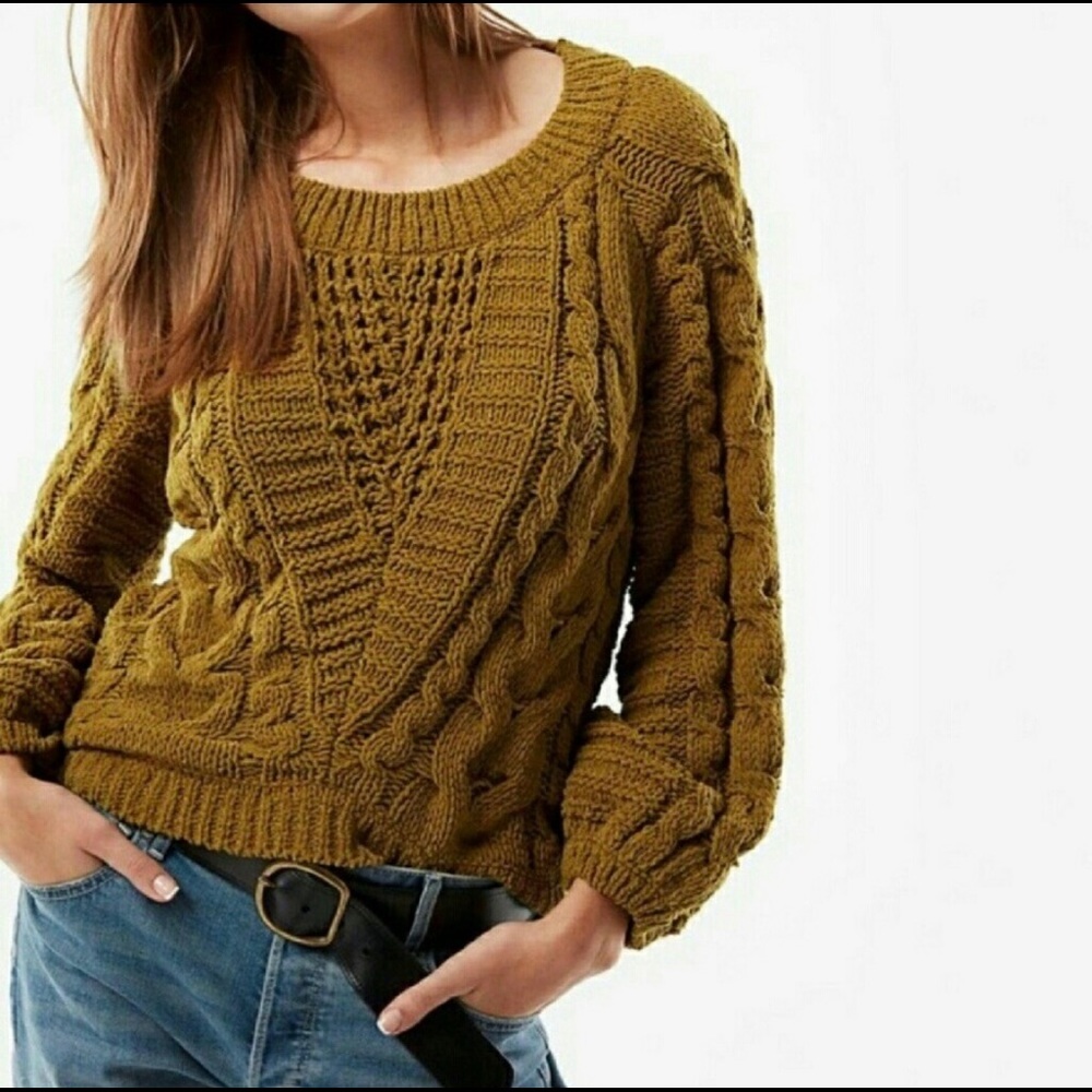 Express Balloon Sleeves Sweater Mustard Yellow View 4